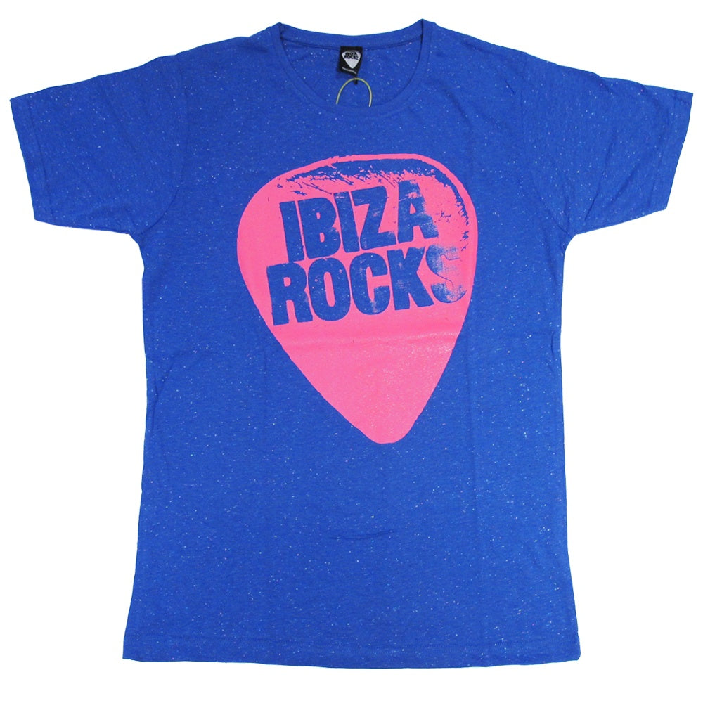 Ibiza Rocks Plectrum Blue Slub Men's T-Shirt