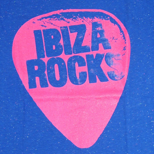 Ibiza Rocks Plectrum Blue Slub Men&#39;s T-Shirt