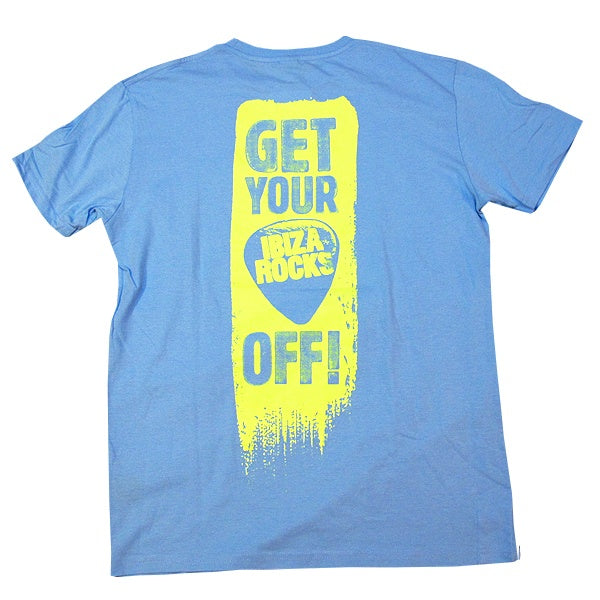 Ibiza Rocks Plec Off Slogan Men&#39;s Blue T-Shirt