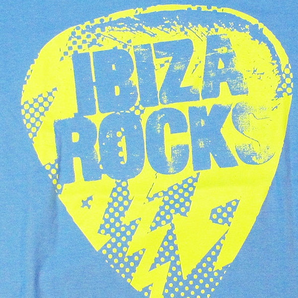 Ibiza Rocks Plec Off Slogan Men&#39;s Blue T-Shirt
