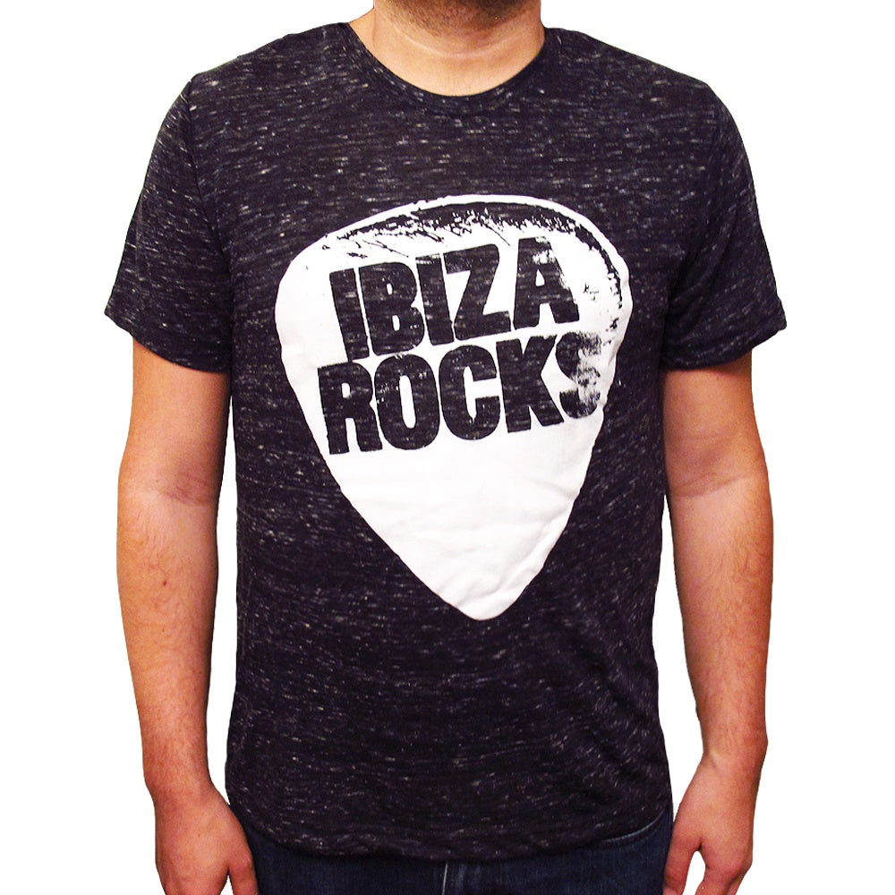 Ibiza Rocks Black Marbled Men&#39;s Logo T-Shirt