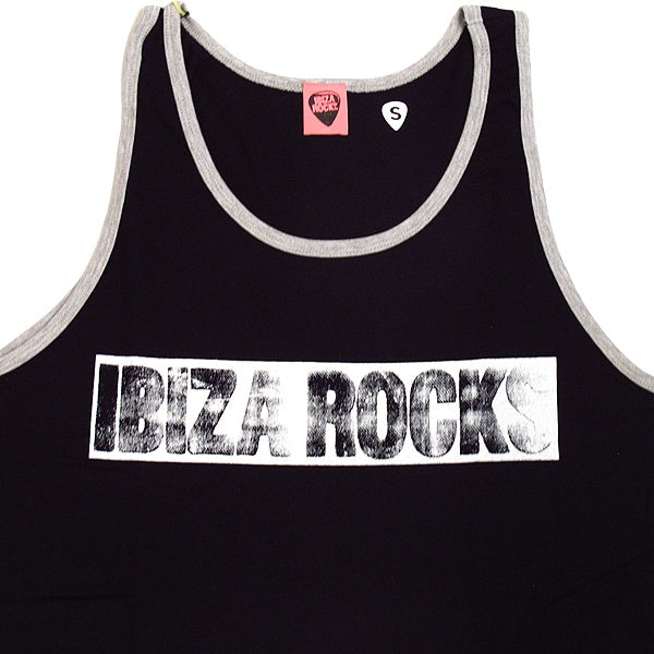Ibiza Rocks Vintage Contrast Men&#39;s Black Tank